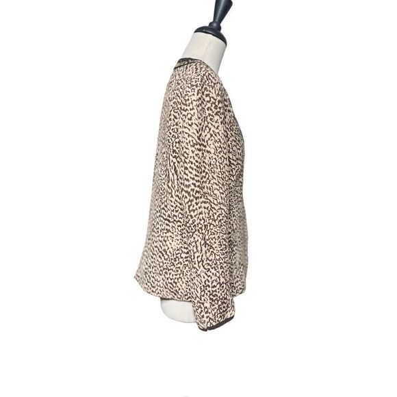 Chico's Animal Print Floral Sequined Jacket Size 1 Large - Picture 2 of 5